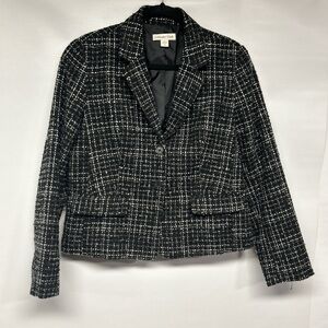 Coldwater Creek Women's Black and White Tweed Blazer